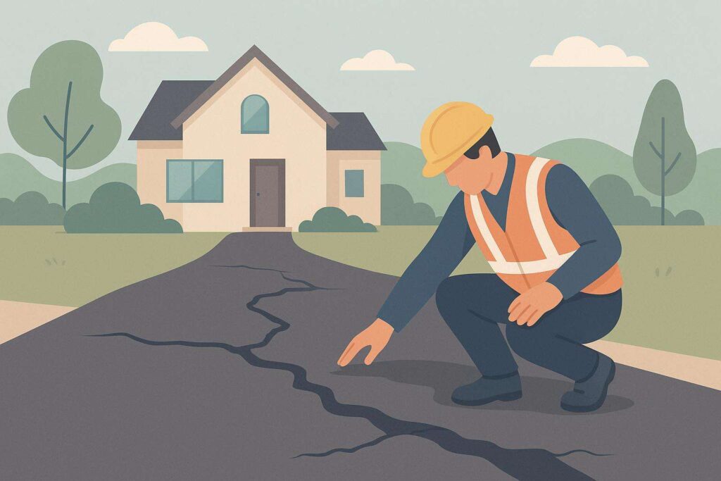 why do driveways crack and sink in Dublin